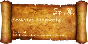 Szokolai Mirandola névjegykártya